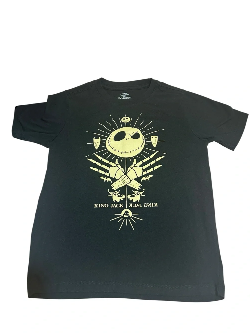 Disney Black Tee with Cream Jack Skellington Graphic